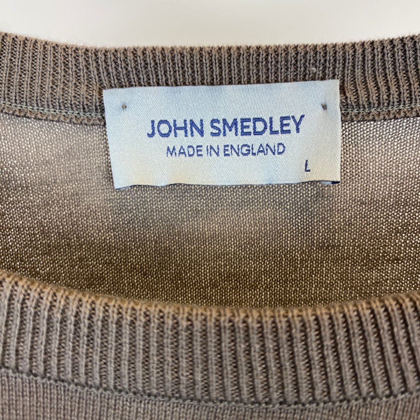 JOHN SMEDLEY 半袖クルーネックニット メンズ L カーキ系【中古】
