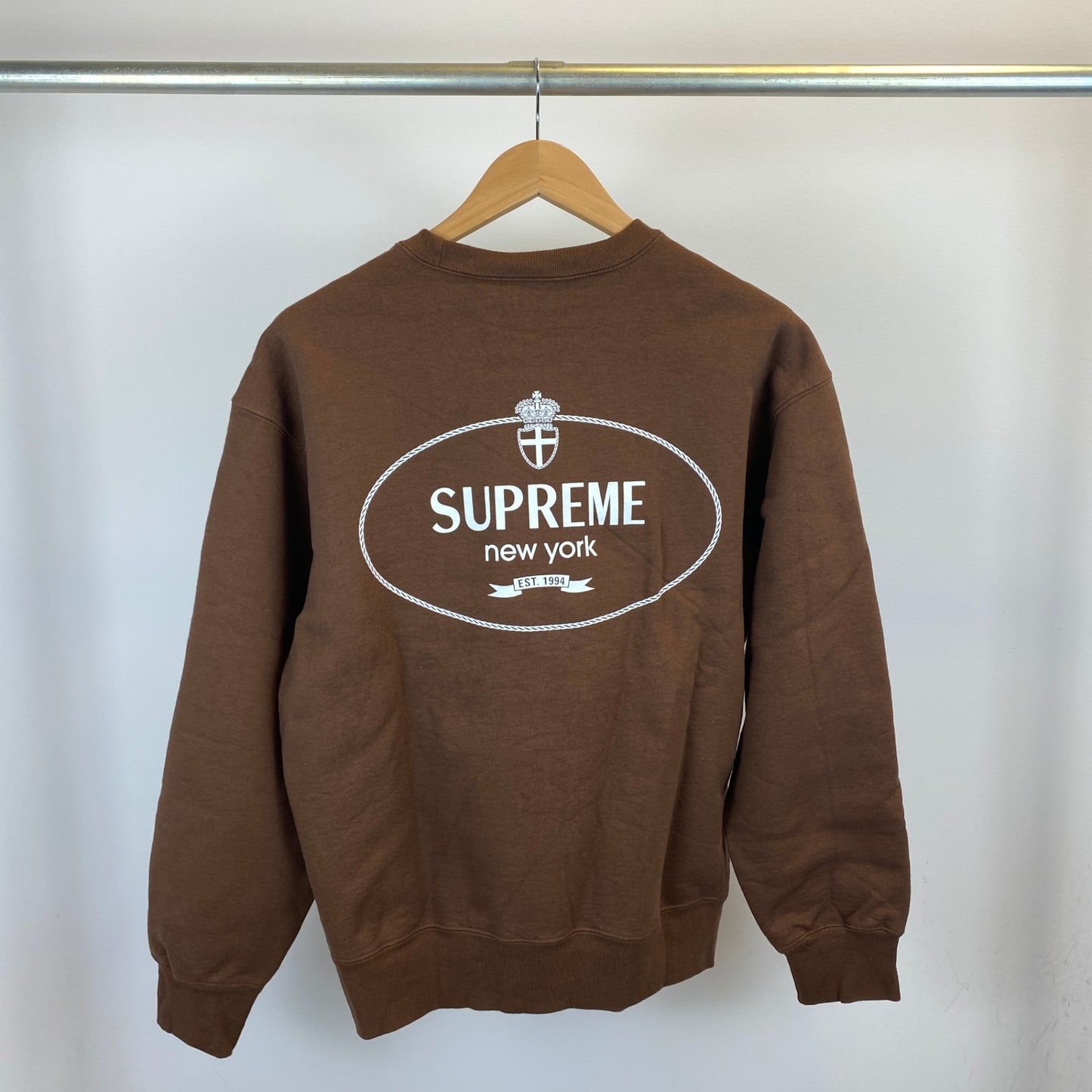SUPREME crest crewneck メンズ L 茶系【中古】