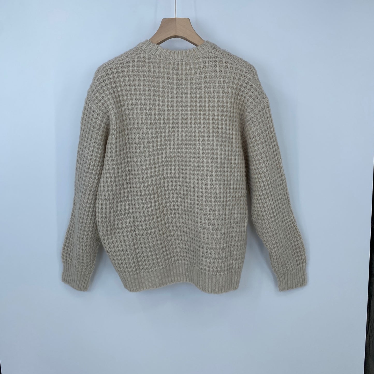 SUPREME Waffle Small Box Sweater メンズ L ベージュ系【中古】