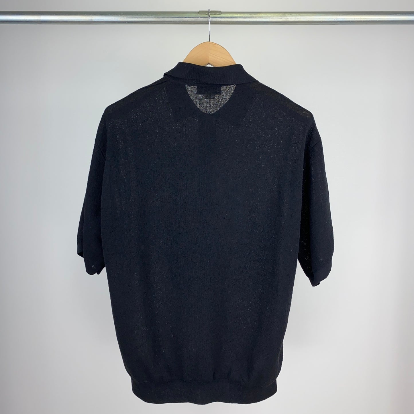 H BEAUTY & YOUTH 半袖ニットシャツ メンズ L 黒系【中古】