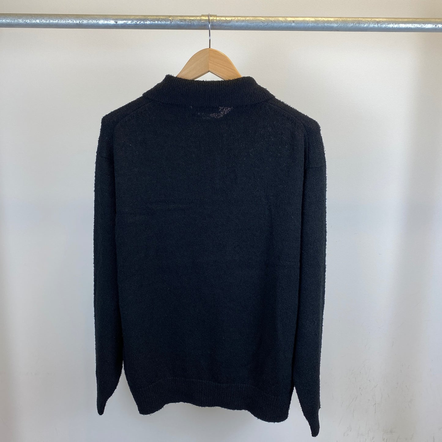H BEAUTY & YOUTH 長袖ポロニット メンズ L 黒系【中古】