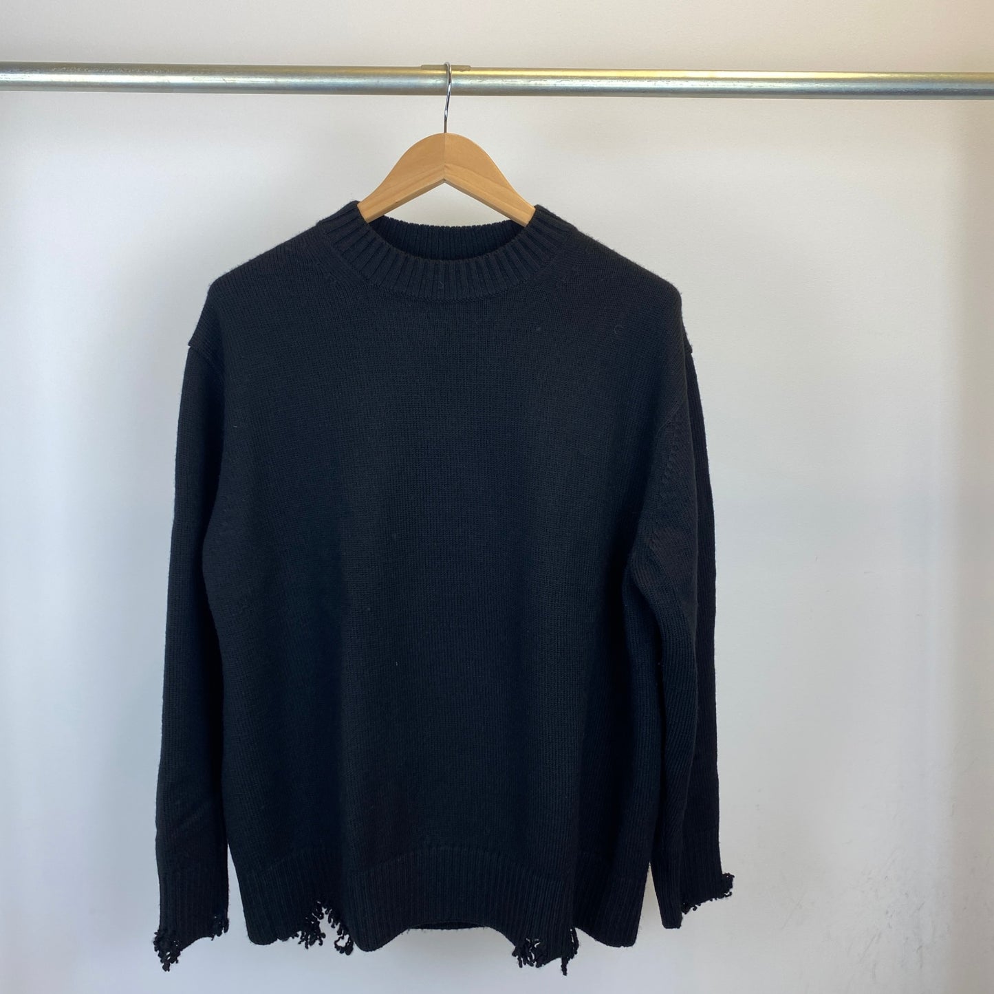 LOEFF ダメージニット メンズ L 黒系【中古】