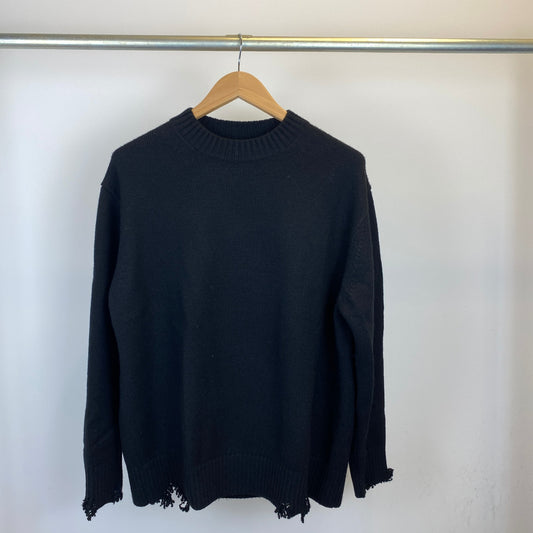 LOEFF ダメージニット メンズ L 黒系【中古】