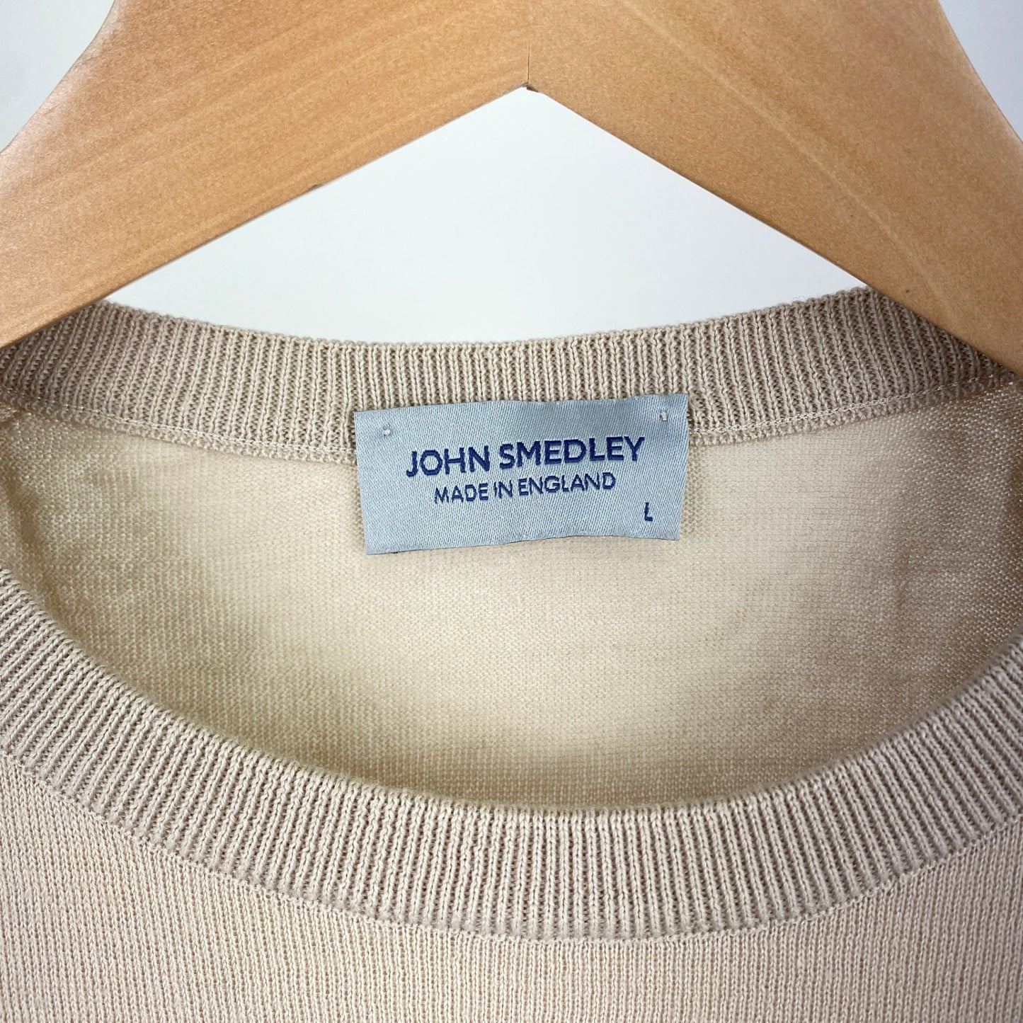 JOHN SMEDLEY 半袖ニット メンズ L ベージュ系【中古】