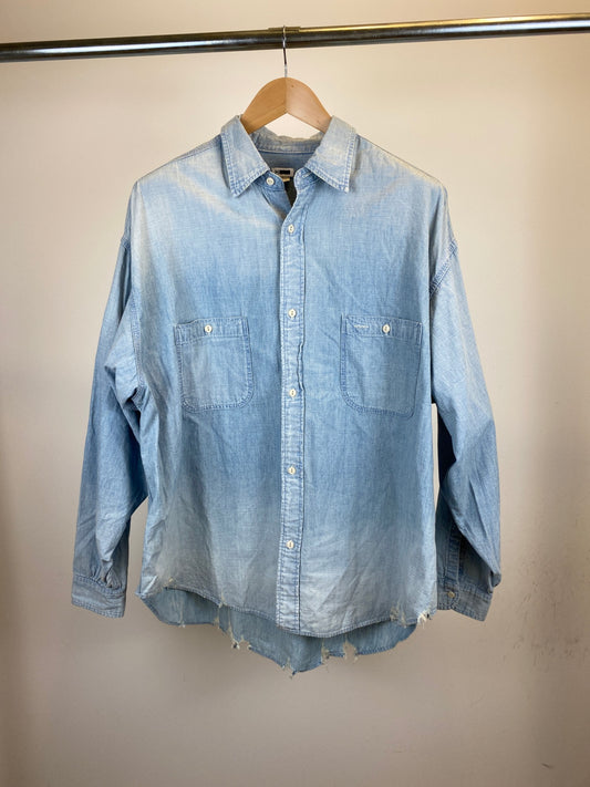 H BEAUTY & YOUTH 長袖シャンブレーシャツ メンズ L 水色系【中古】