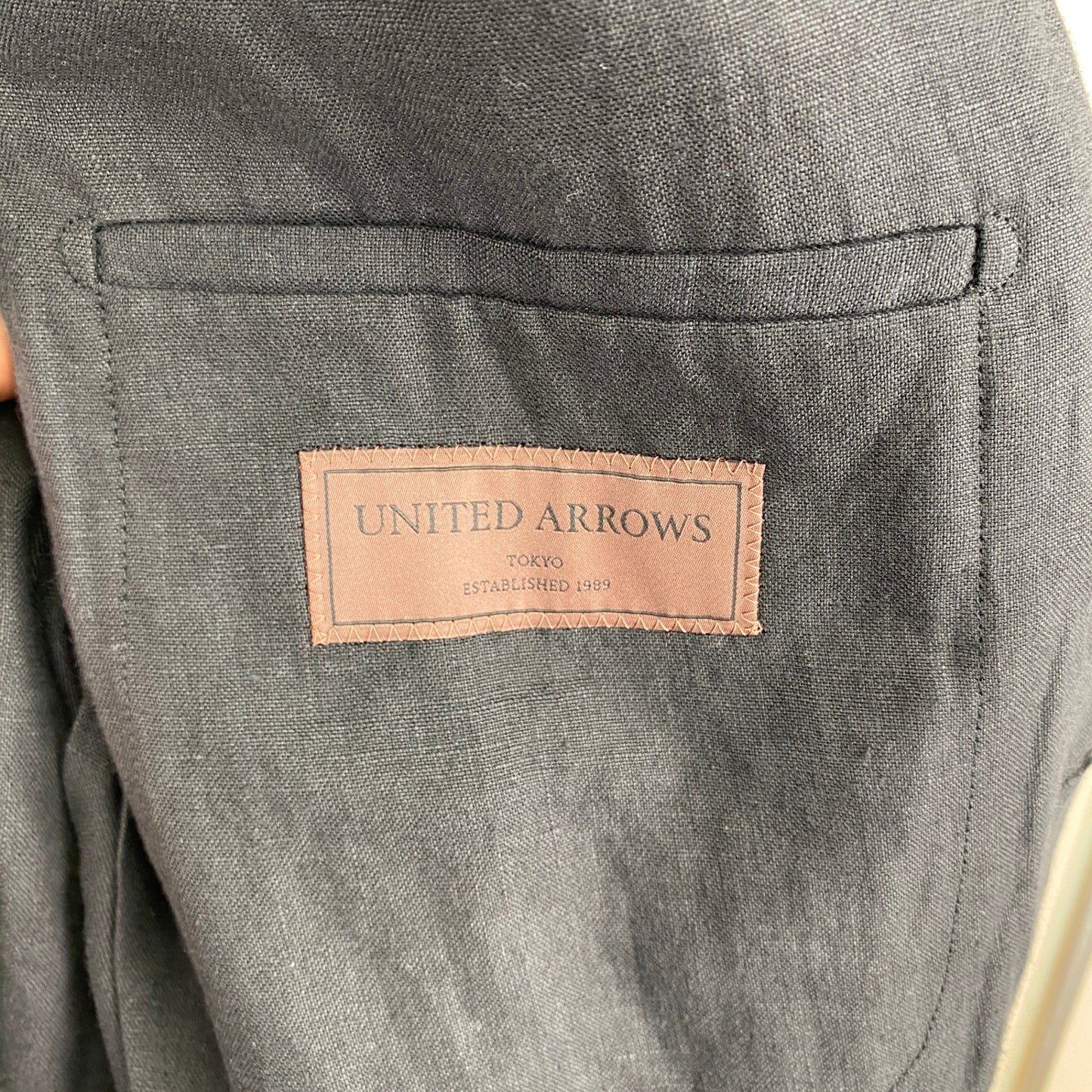UNITED ARROWS リネンテイラードジャケット メンズ XL 黒系【中古】