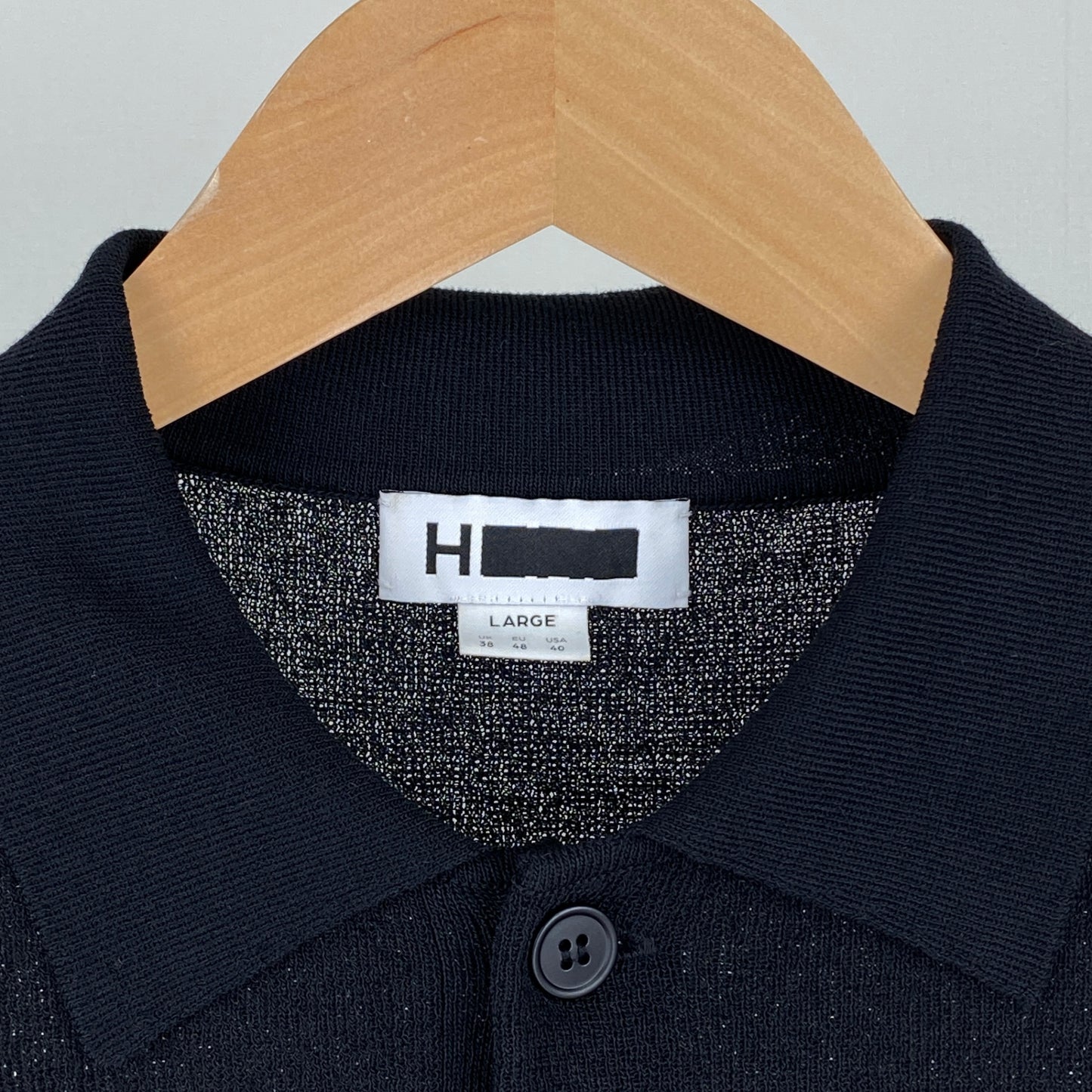 H BEAUTY & YOUTH 半袖ニットシャツ メンズ L 黒系【中古】