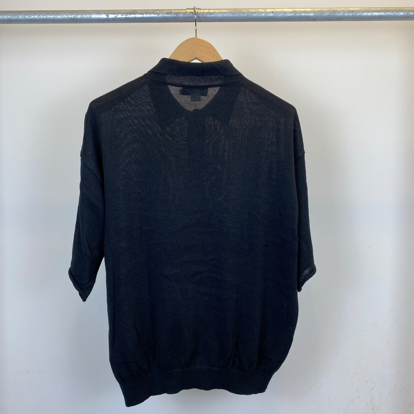 H BEAUTY & YOUTH 半袖ニットポロ メンズ L 黒系【中古】