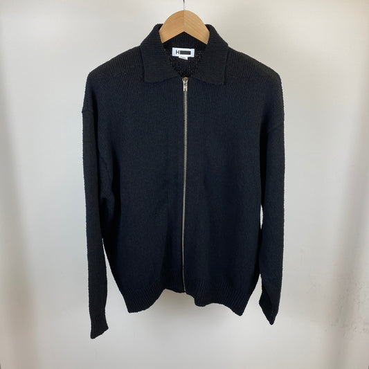H BEAUTY & YOUTH ジップアップニット メンズ L 黒系【中古】