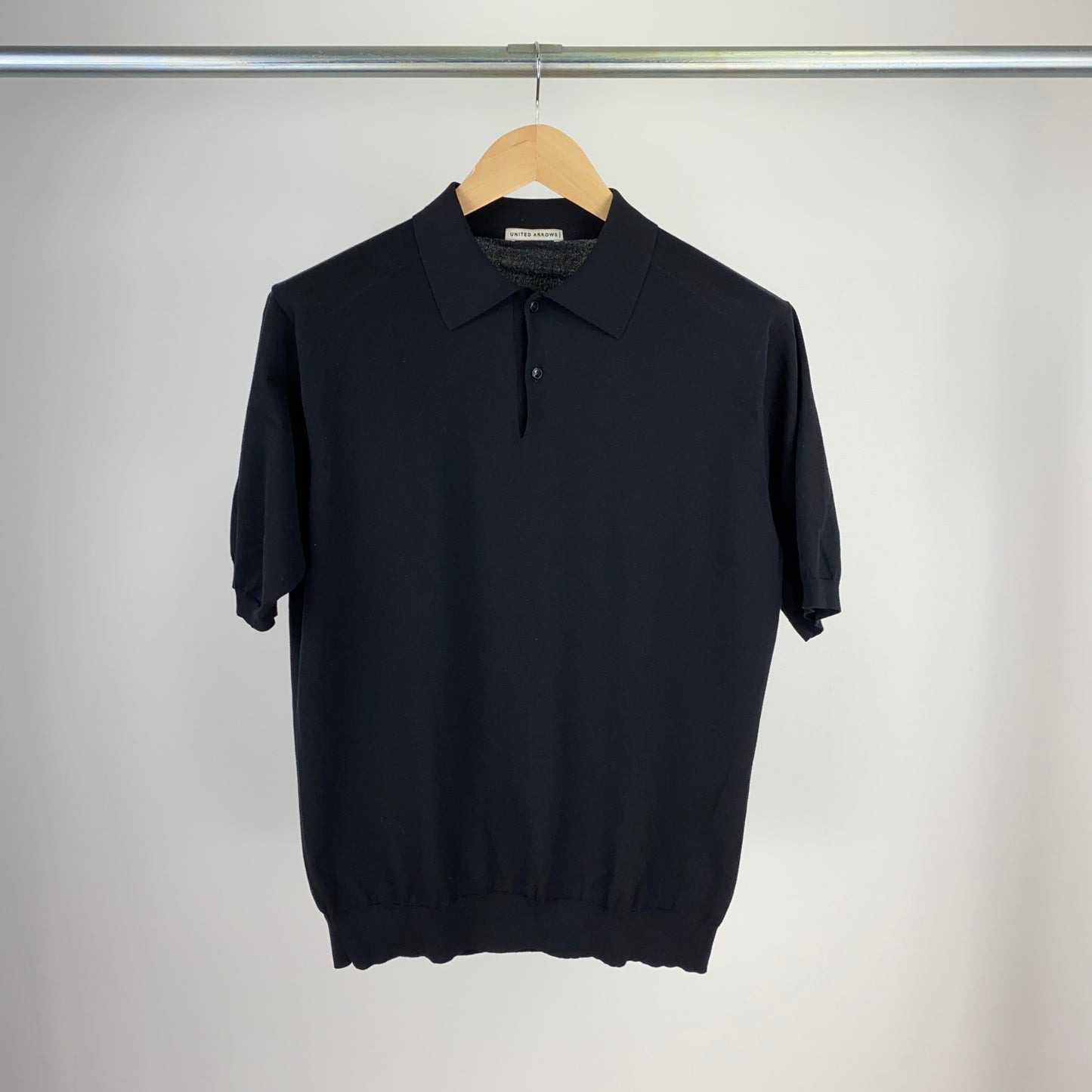 UNITED ARROWS 半袖ニットポロ メンズ L 黒系【中古】