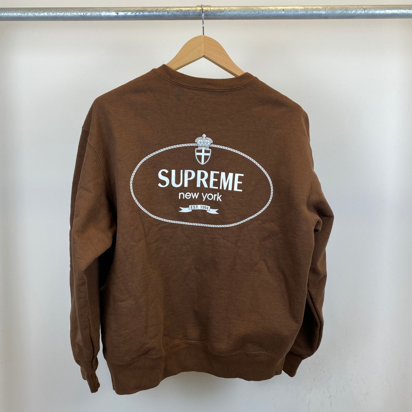 SUPREME Crest Crewneck メンズ L 茶系【中古】