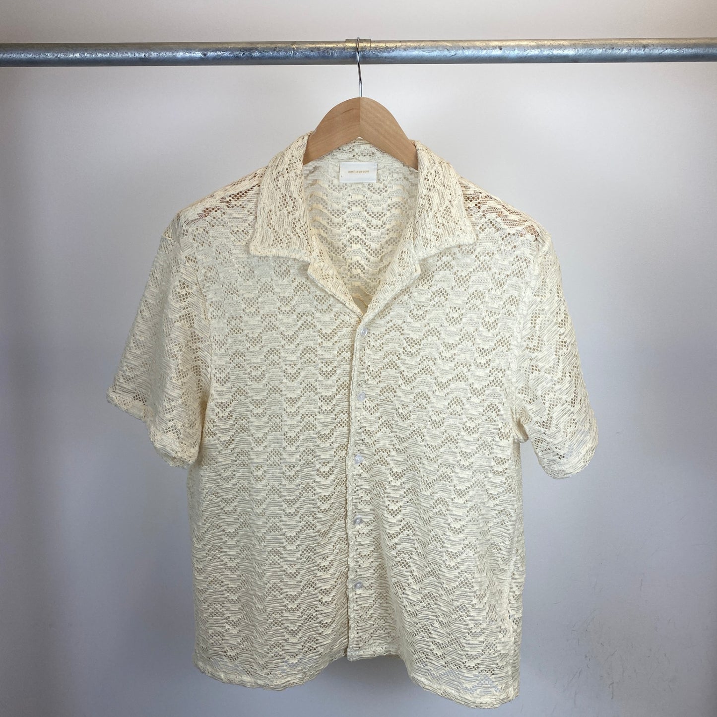 AIME LEON DORE 半袖ニットシャツ メンズ L ベージュ系【中古】