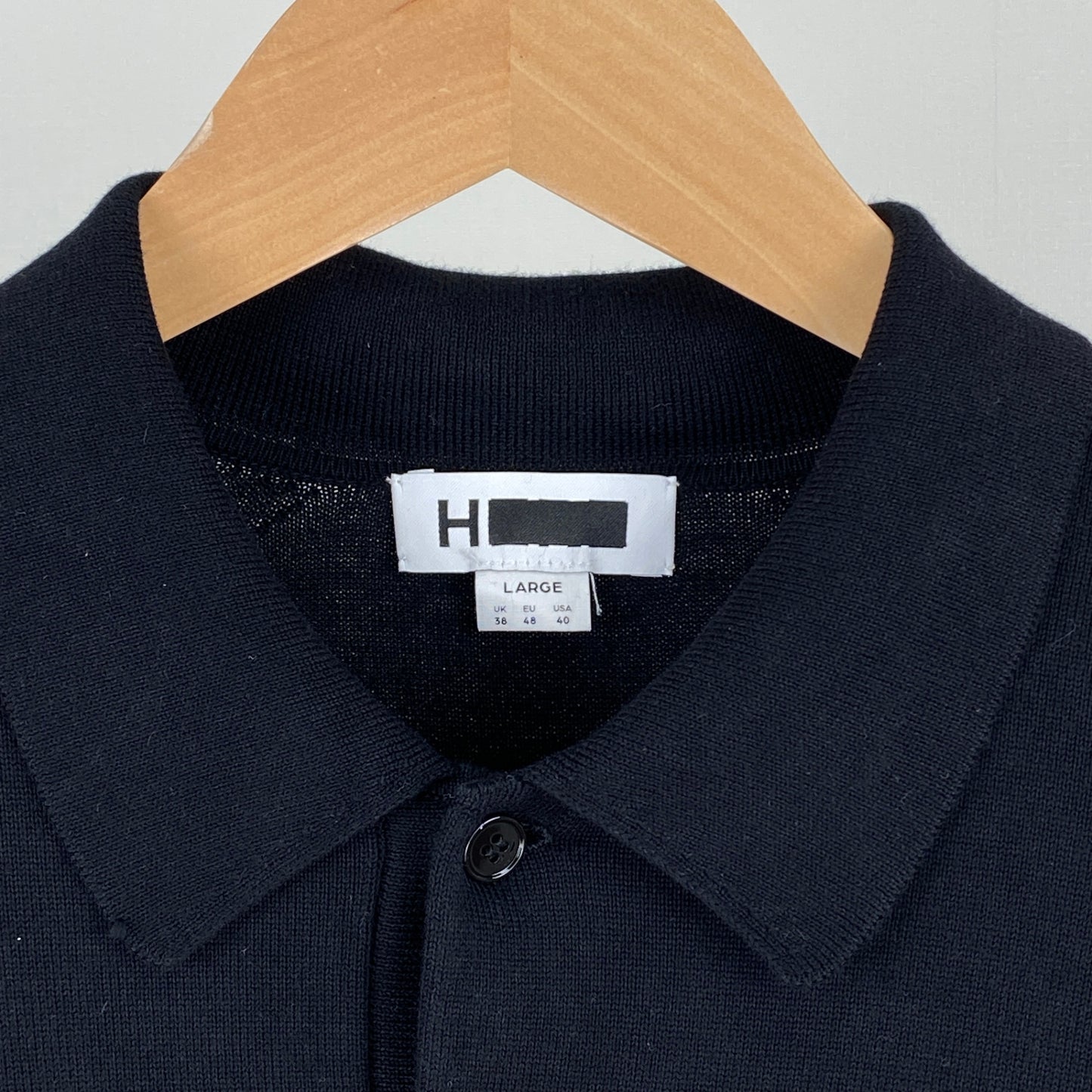 H BEAUTY & YOUTH 半袖ニットポロ メンズ L 黒系【中古】