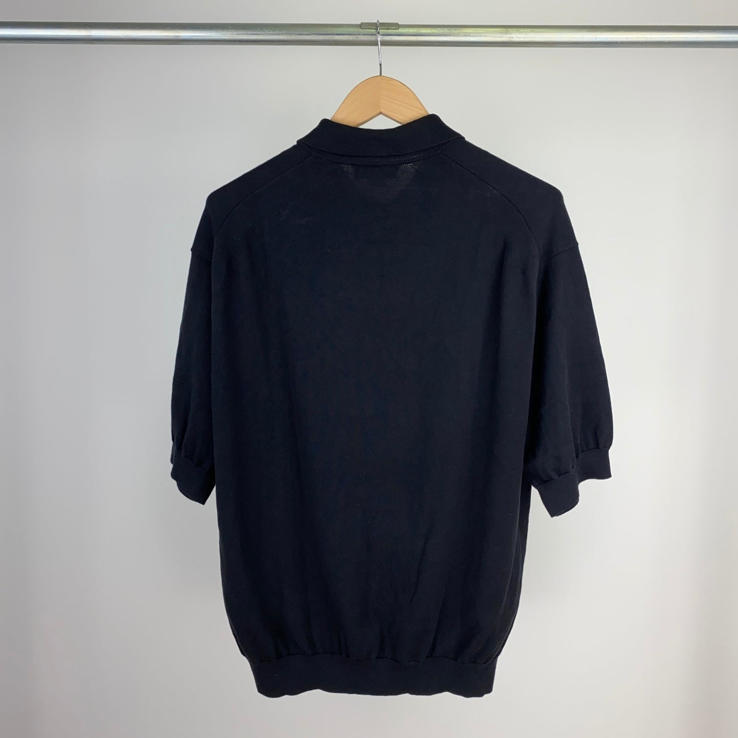 H BEAUTY & YOUTH 半袖ニットポロ メンズ L 黒系【中古】