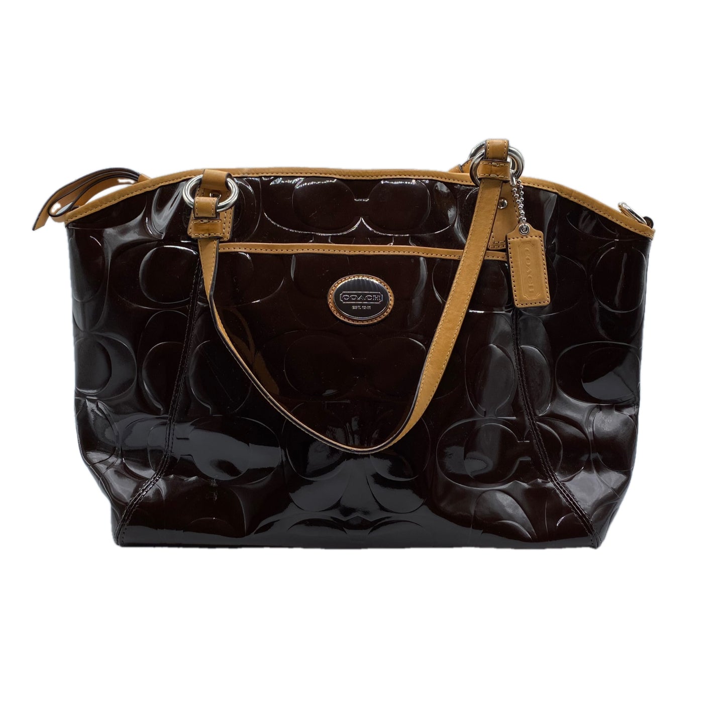 COACH エナメルトートバッグ メンズ F 茶系【中古】