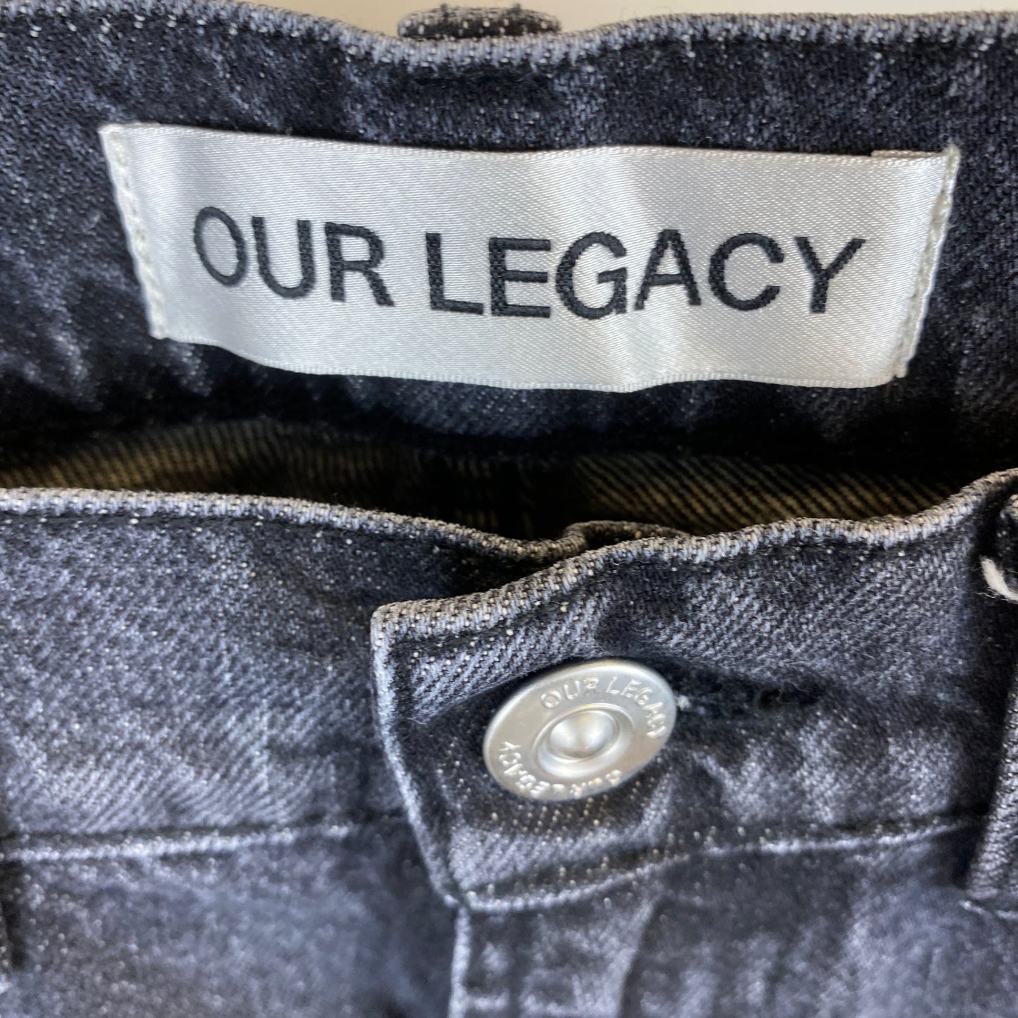 OUR LEGACY THIRD CUT ユーズド加工デニムパンツ メンズ M 黒系【中古】