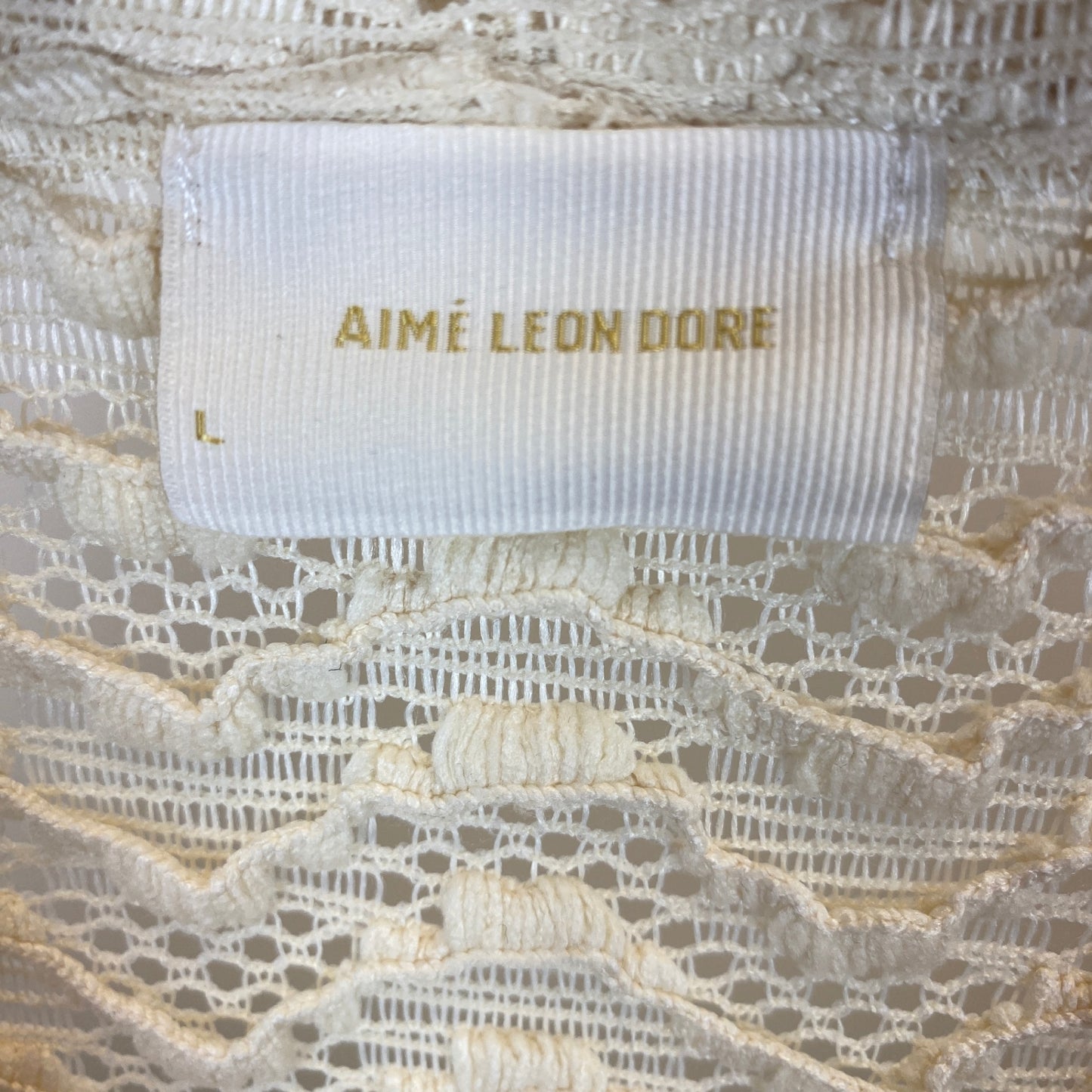 AIME LEON DORE 半袖ニットシャツ メンズ L ベージュ系【中古】