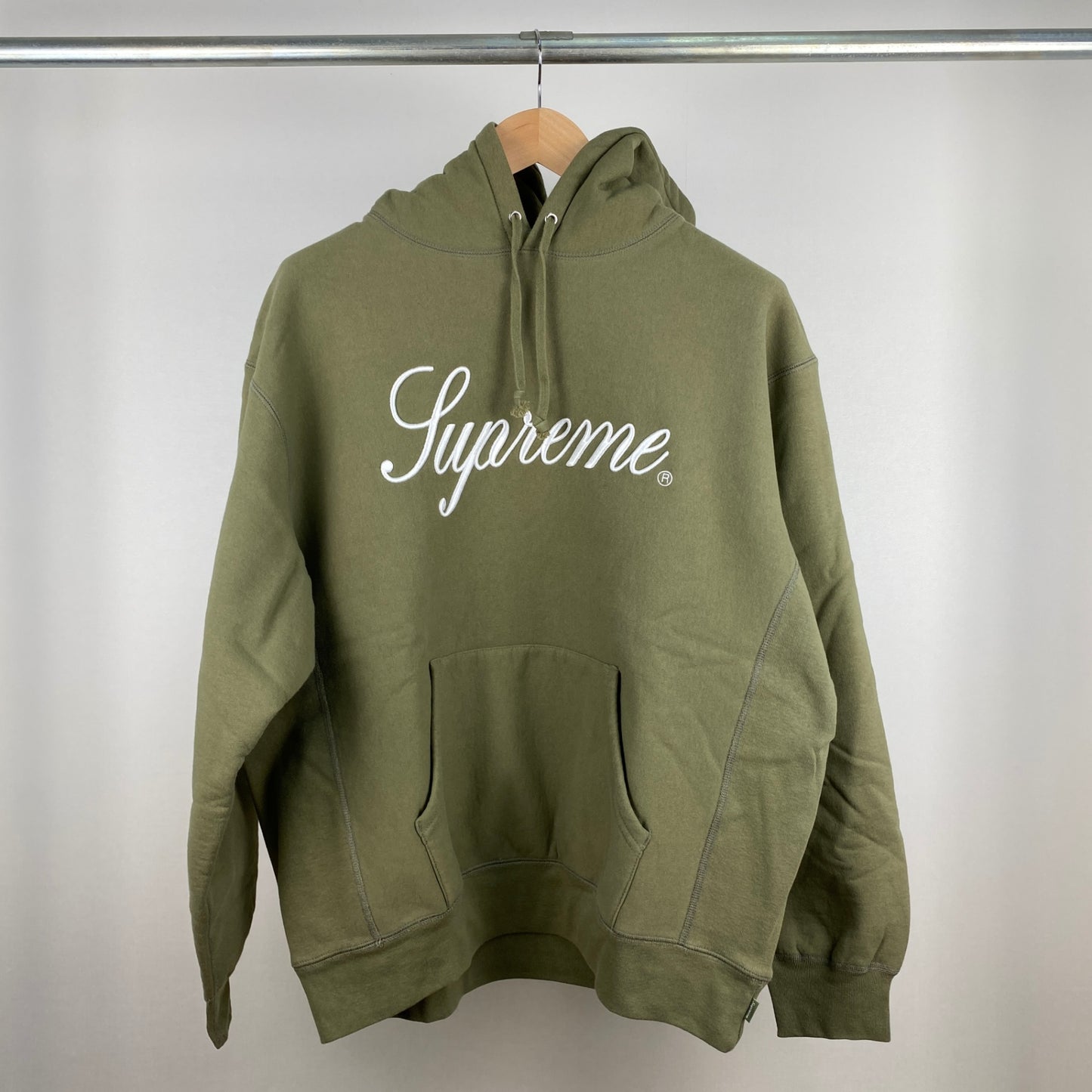 SUPREME パーカー メンズ L 緑系【中古】