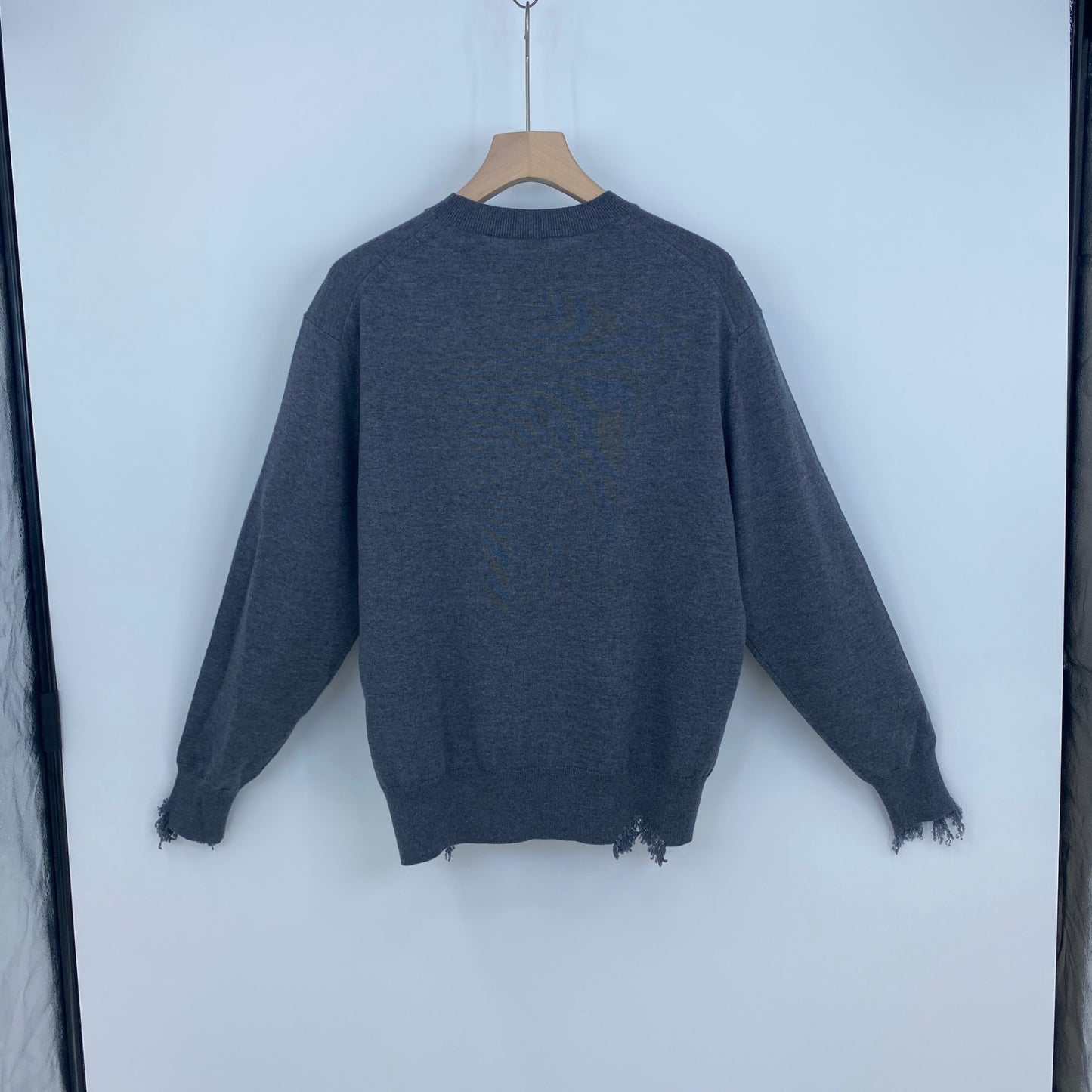 LOEFF ダメージクルーネックニット メンズ L グレー系【中古】