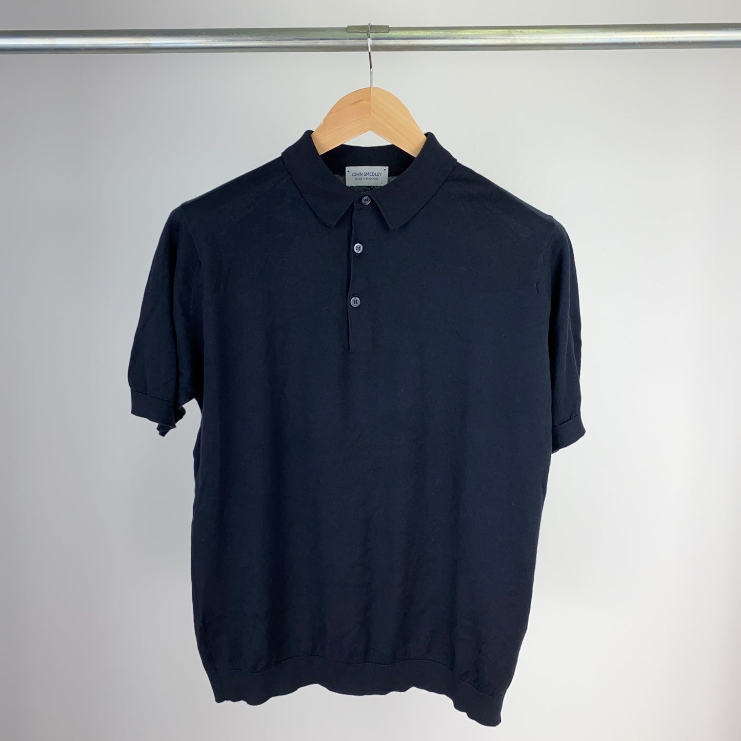 JOHN SMEDLEY 半袖ニットポロシャツ メンズ L 黒系【中古】