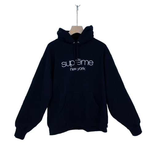 SUPREME Classic Logo Hooded メンズ L 黒系【中古】