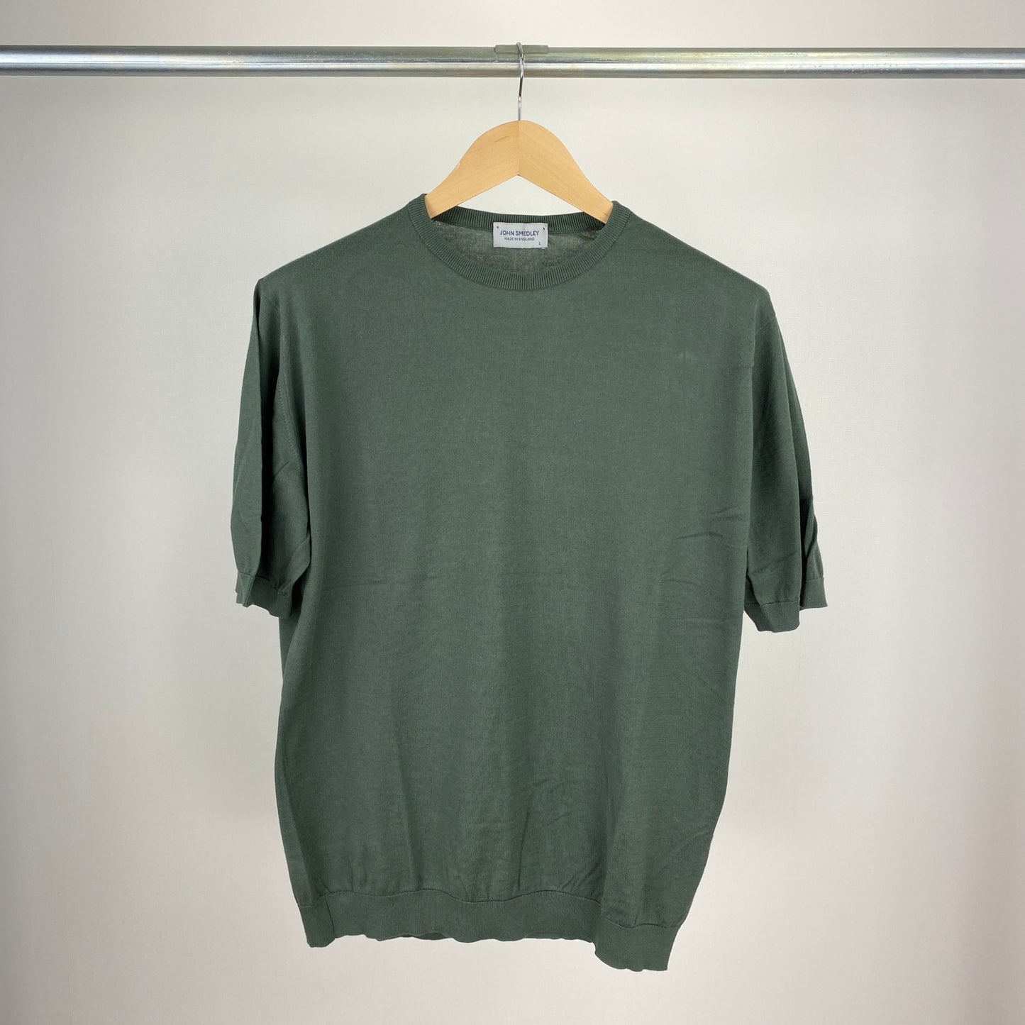 JOHN SMEDLEY 半袖ニット メンズ L 緑系【中古】