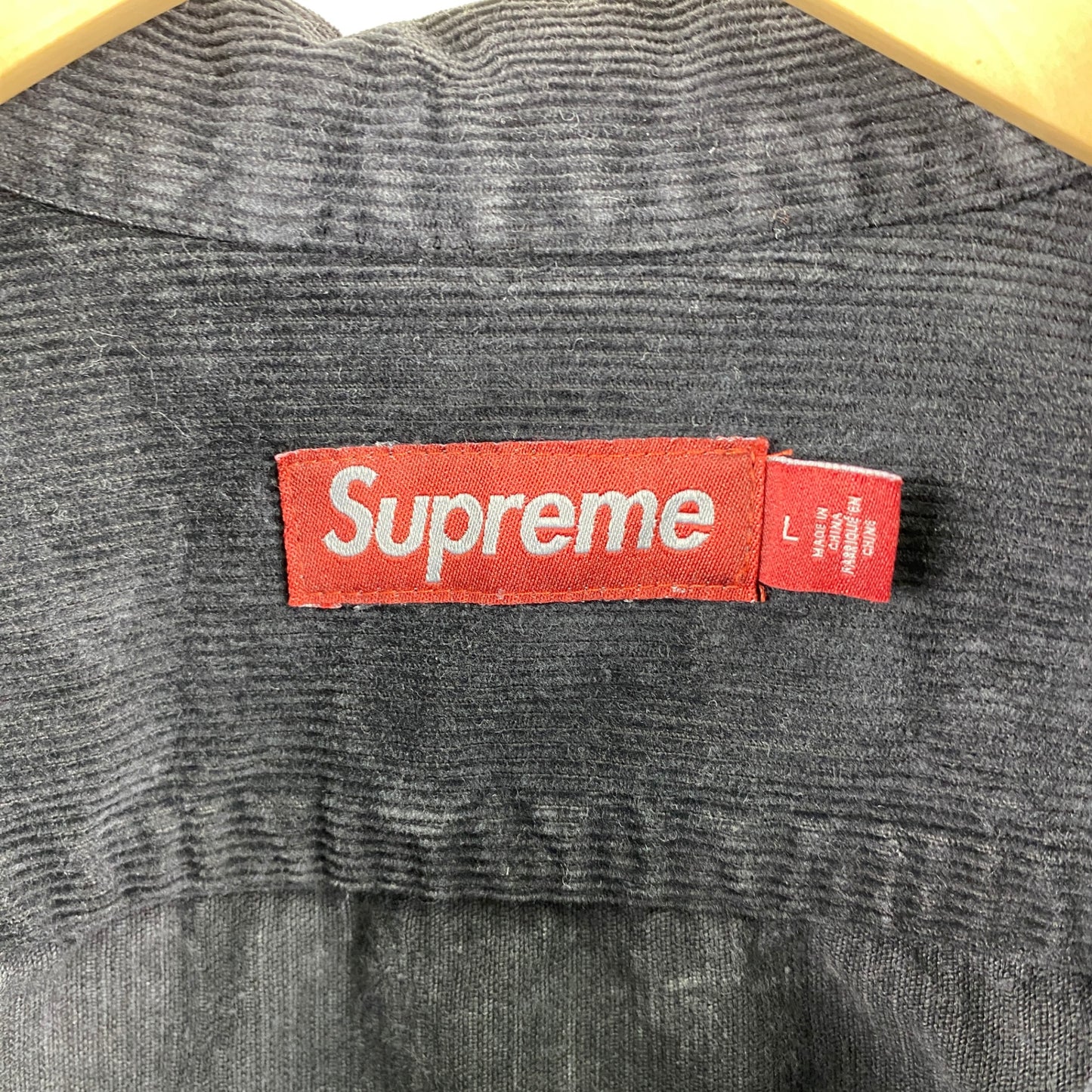 SUPREME コーデュロイシャツ メンズ L 黒系【中古】