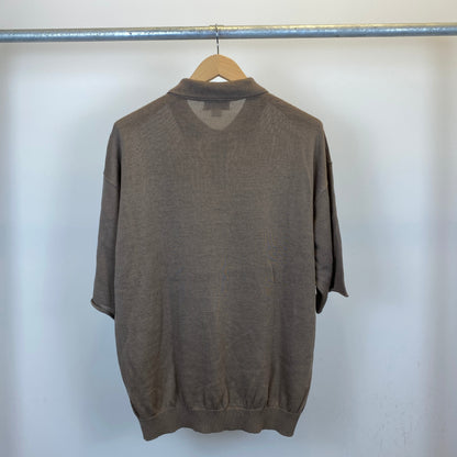 H BEAUTY ＆ YOUTH 半袖ニットポロ メンズ L ベージュ系【中古】
