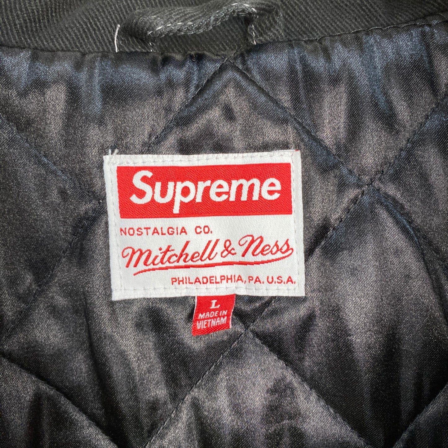 SUPREME スタジャン メンズ L 黒系【中古】