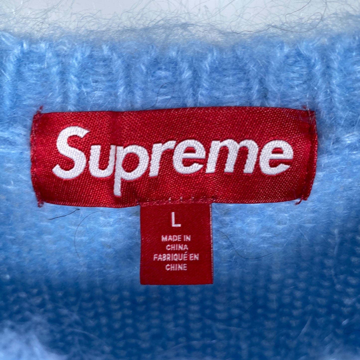 SUPREME モヘアニット メンズ L 水色系【中古】