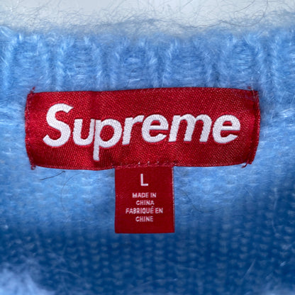 SUPREME モヘアニット メンズ L 水色系【中古】