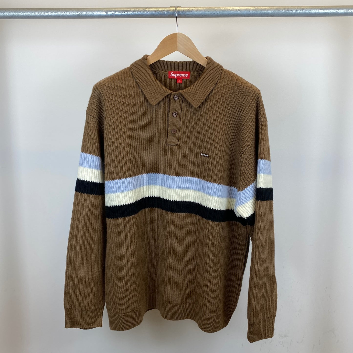 SUPREME SMALL BOX POLOKNIT メンズ L 茶系【中古】