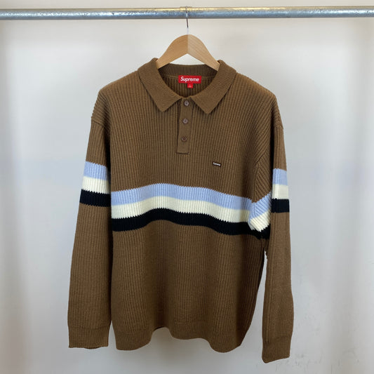SUPREME SMALL BOX POLOKNIT メンズ L 茶系【中古】