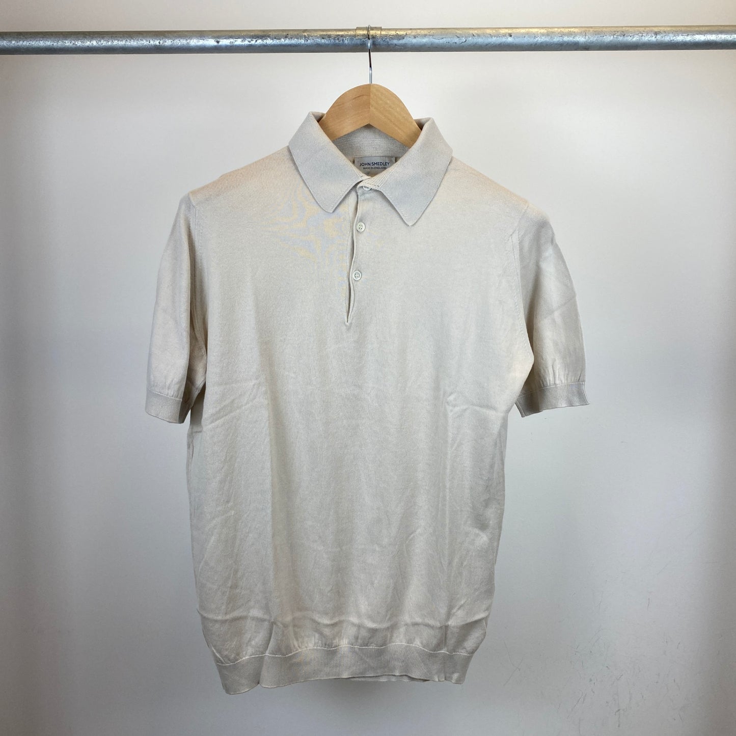 JOHN SMEDLEY 半袖ポロニット メンズ L ベージュ系【中古】
