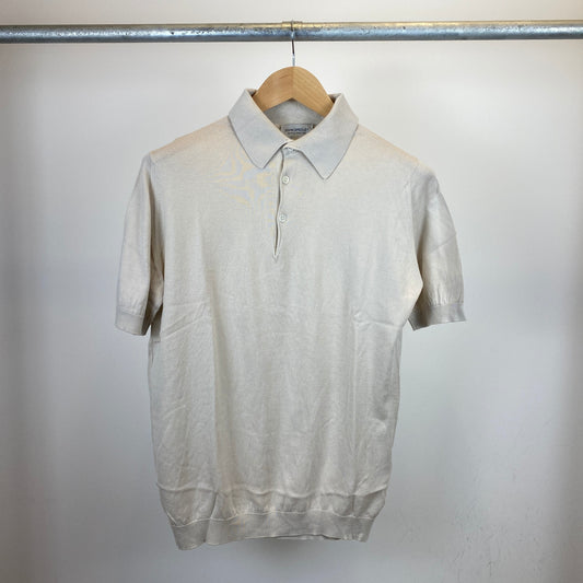 JOHN SMEDLEY 半袖ポロニット メンズ L ベージュ系【中古】