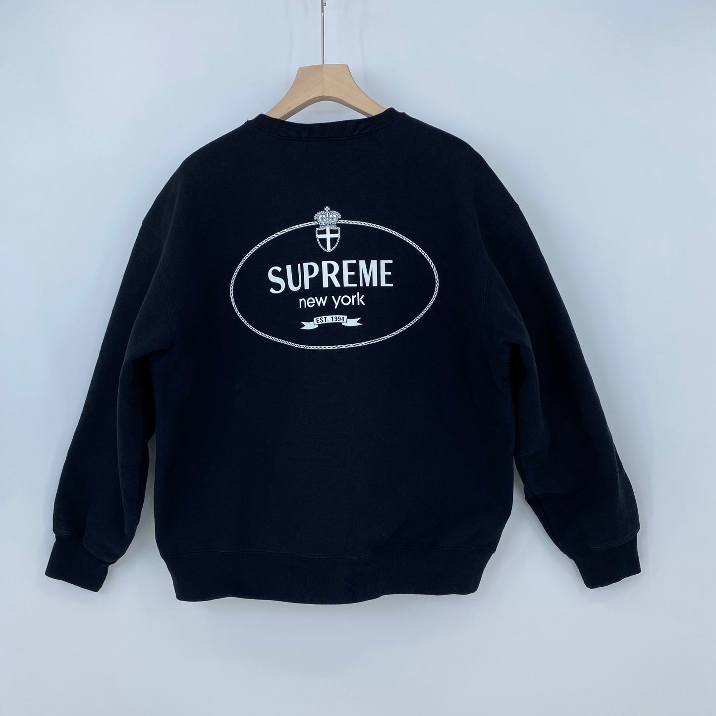 SUPREME Crest Crewneck メンズ L 黒系【中古】