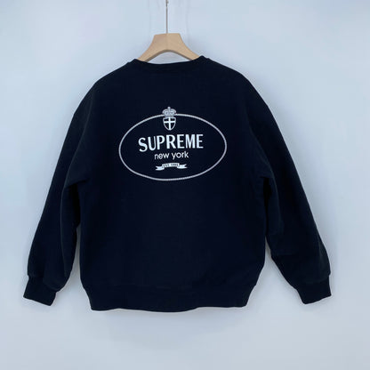 SUPREME Crest Crewneck メンズ L 黒系【中古】