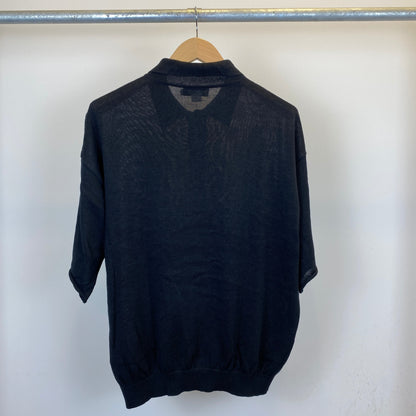 H BEAUTY ＆ YOUTH 半袖ニットポロ メンズ L 黒系【中古】