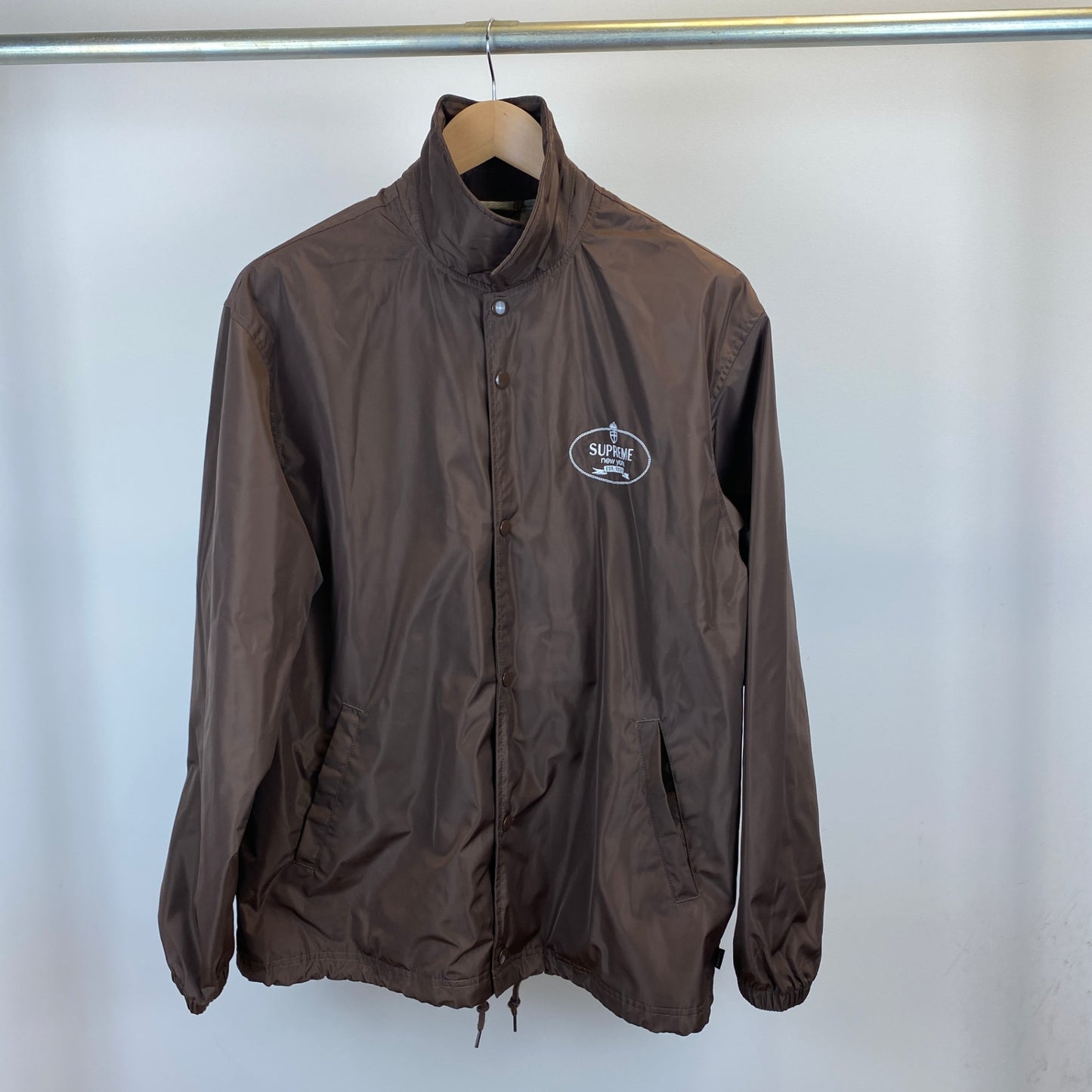 SUPREME crest coaches jacket メンズ L 茶系【中古】