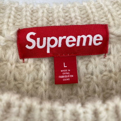 SUPREME Waffle Small Box Sweater メンズ L ベージュ系【中古】