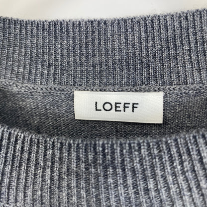 LOEFF ダメージクルーネックニット メンズ L グレー系【中古】