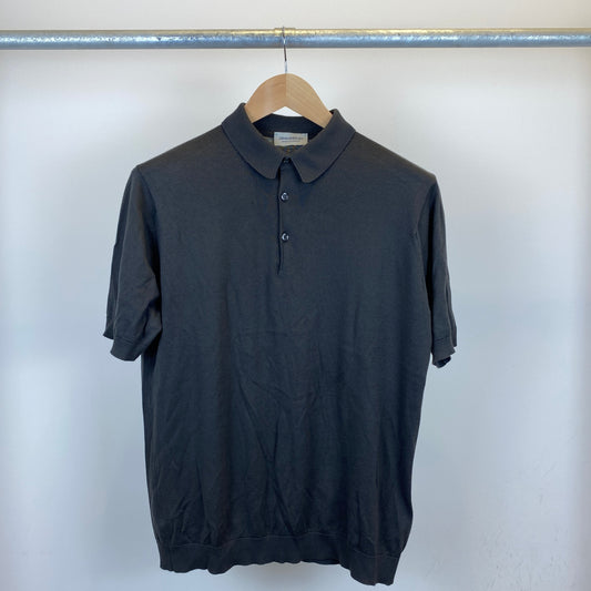 JOHN SMEDLEY 半袖ポロニット メンズ L カーキ系【中古】