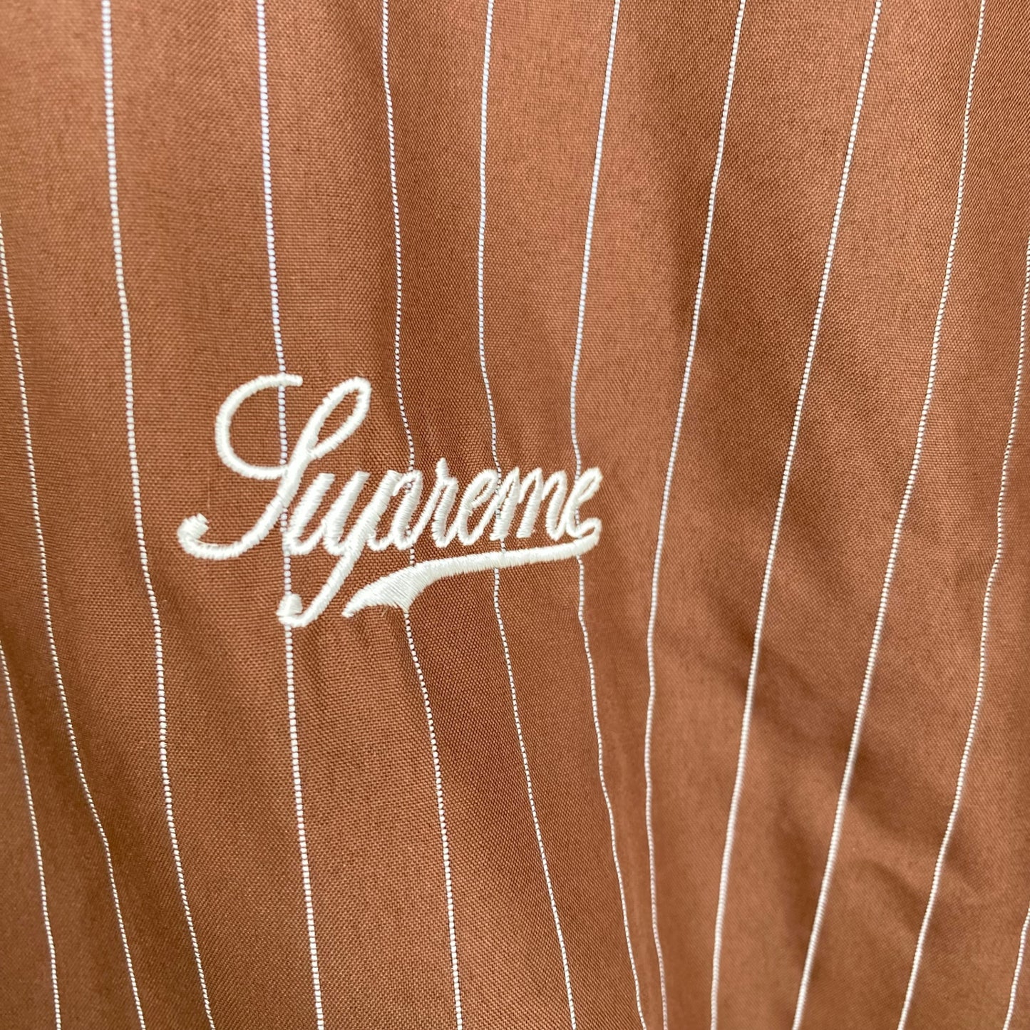 SUPREME Reflective Pinstripe メンズ L 茶系【中古】