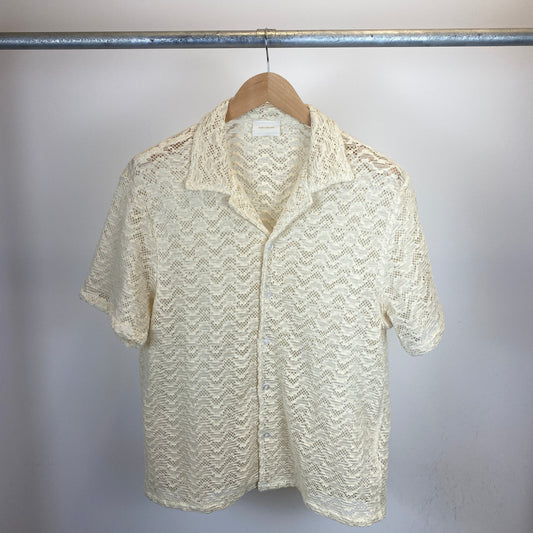 AIME LEON DORE 半袖ニットシャツ メンズ L ベージュ系【中古】