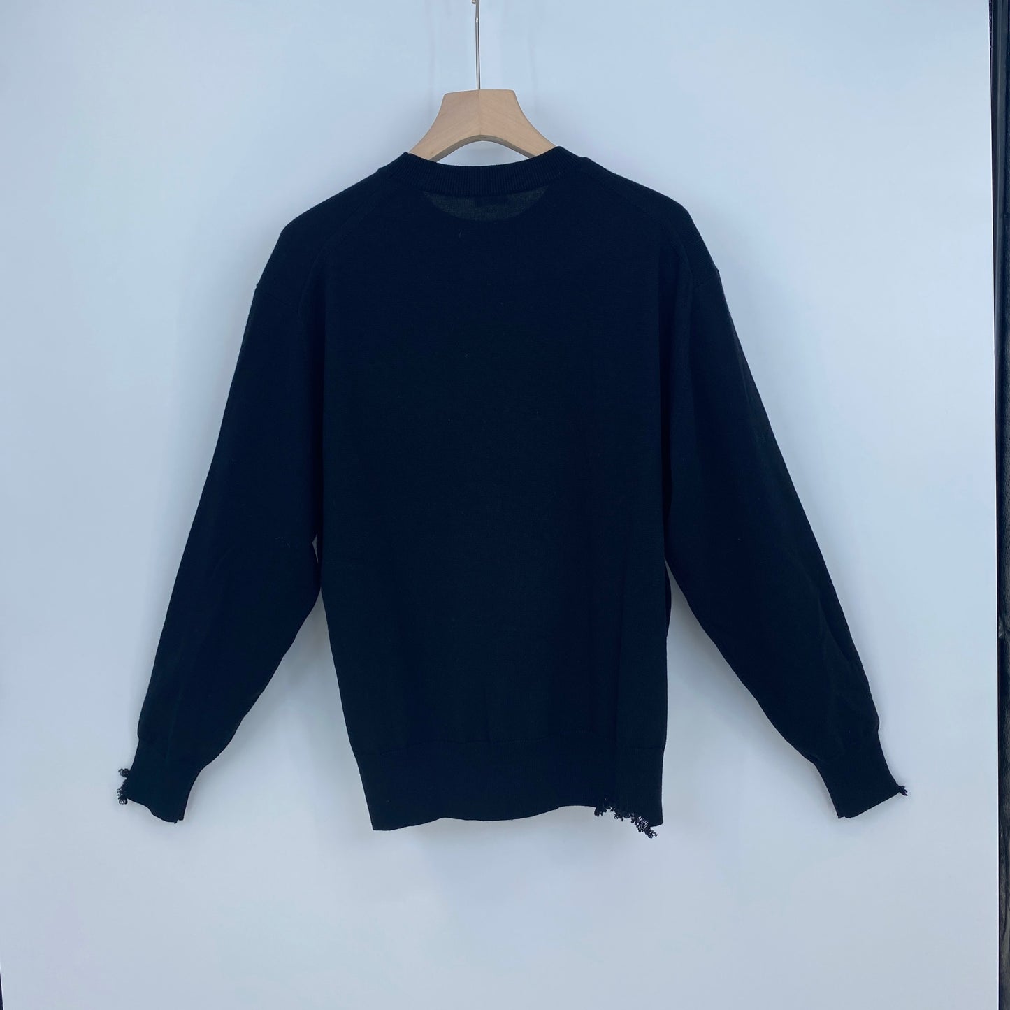 LOEFF ダメージクルーネックニット メンズ L 黒系【中古】