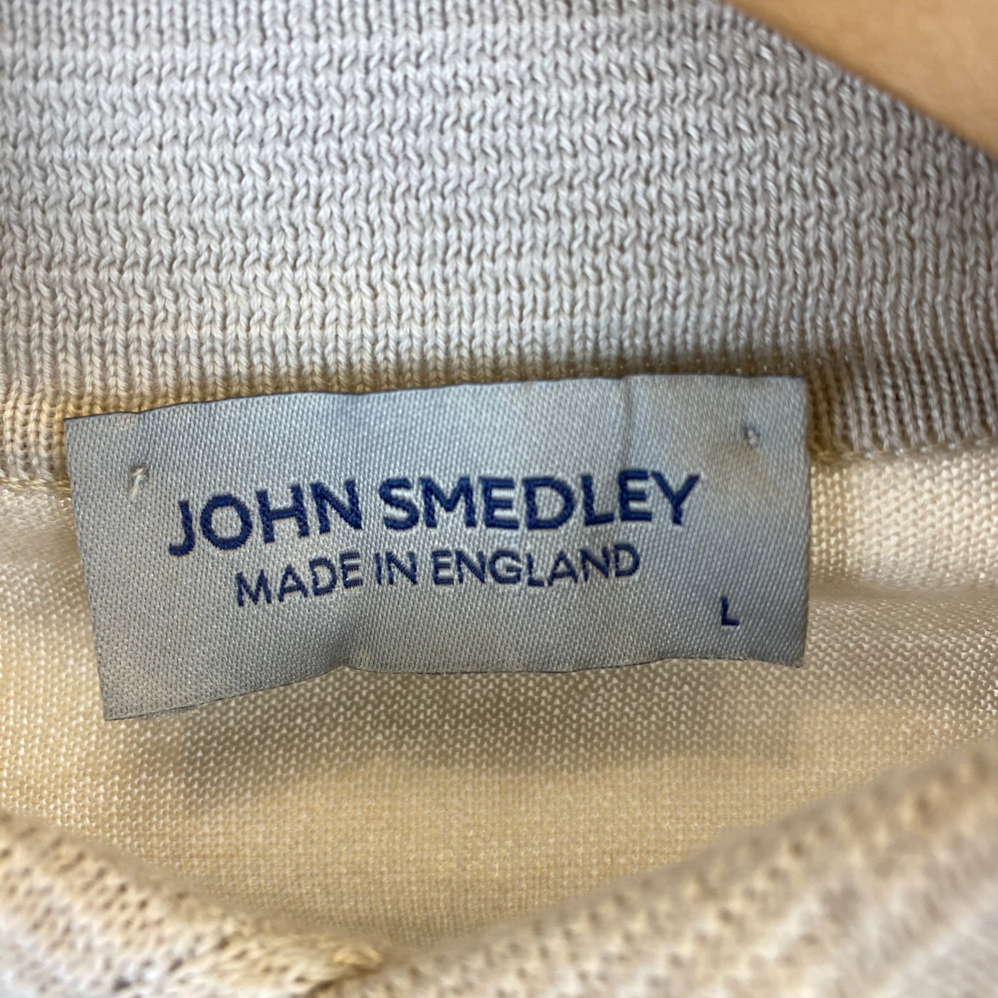 JOHN SMEDLEY 半袖ポロニット メンズ L ベージュ系【中古】