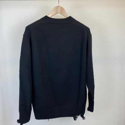 LOEFF ダメージニット メンズ L 黒系【中古】