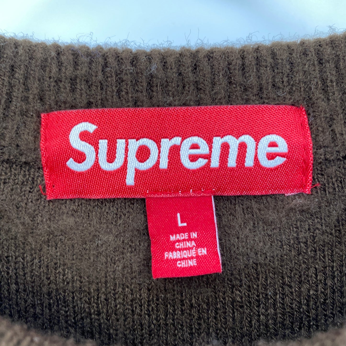 SUPREME Brushed Stripe Sweater メンズ L 茶系【中古】