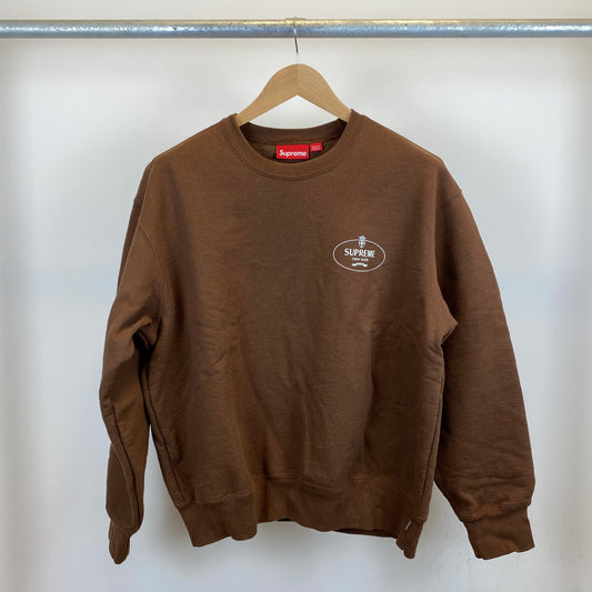 SUPREME Crest Crewneck メンズ L 茶系【中古】
