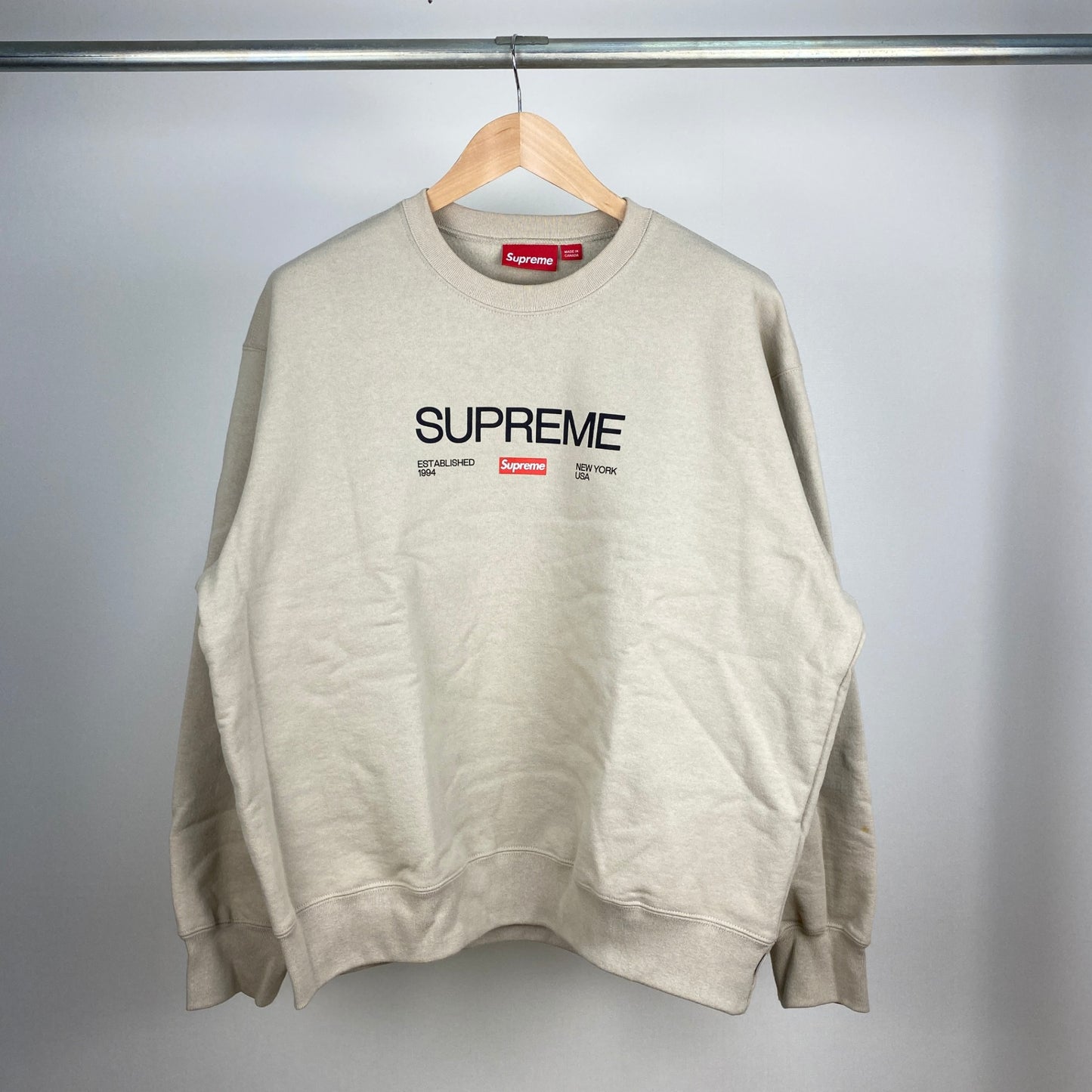 SUPREME クルーネックスウェット メンズ L ベージュ系【中古】